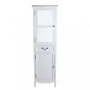 Vetrina Cuore 50x37x170 h cm in Legno di paulownia Bianco