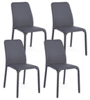 Set 4 Sedie Imbottite 42x61x85,5 cm Pathos in Ecopelle Grigio