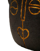 Lampada da Tavolo Tribal Ø30,5x46 cm in Resina e Ferro e Tessuto Marrone e Oro      