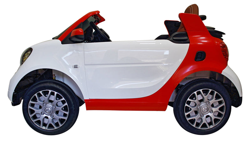 Macchina Elettrica per Bambini 12V Mp4 Smart Fortwo Cabrio Bianca