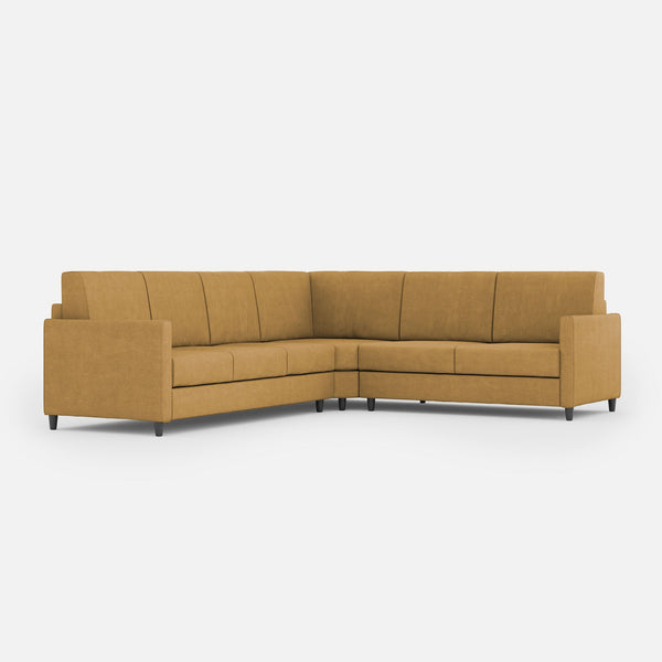 sconto Canapé d'angle Karay 6 places 281x221x85 cm en tissu ocre