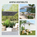 Telo per Ombrellone Rettangolare 3x2 m con Presa d'Aria Superiore in Poliestere 180 Grigio Chiaro      