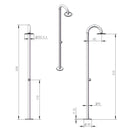 Doccia da Giardino Solo Acqua Fredda in Acciaio Inox Sined Palau Satinato