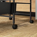 Carrello Multiuso 40,8x33,5x60,5 cm con 3 Cestini Estraibili e Ruote per Cucina e Ufficio in Acciaio e PP Nero      
