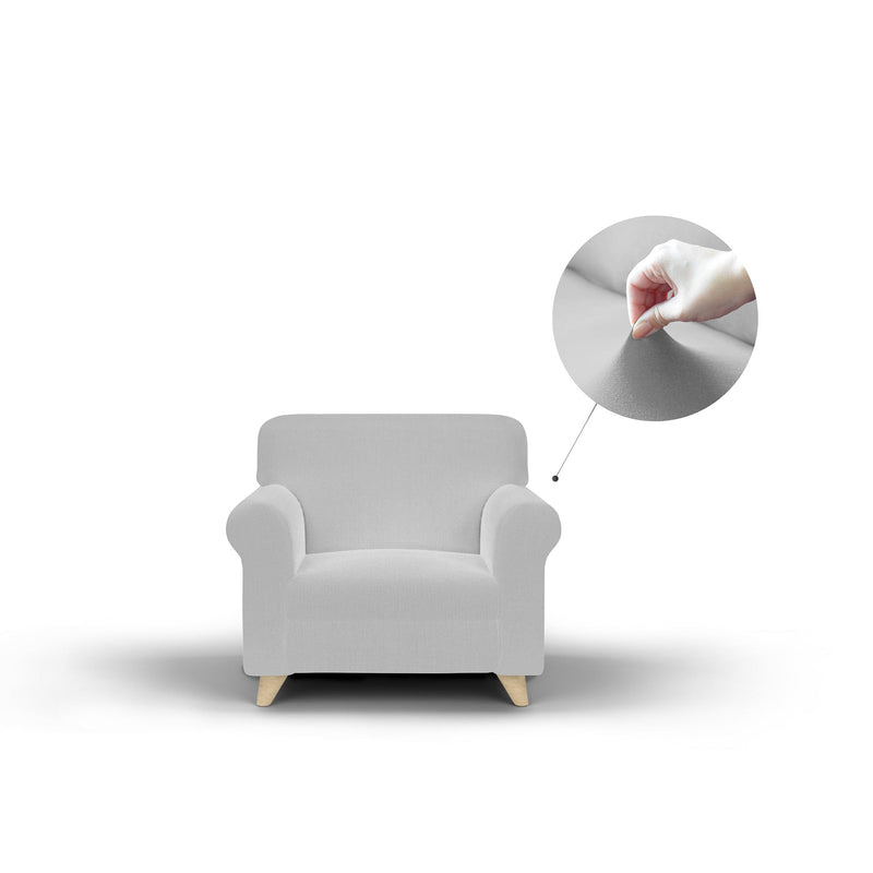 Copridivano Elasticizzato in Poliestere Dahlia Grigio Chiaro Varie Misure