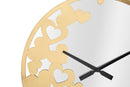 Orologio Oro Heart Ø55x4 cm in Ferro Specchio e MDF Oro