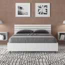 Letto Matrimoniale Francese Testata Doghe Inclinata Ankel Bianco Frassino Varie Misure
