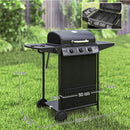 Barbecue a Gas con 4 Bruciatori Indipendenti 108x54x97 cm Coperchio con Termometro Nero   