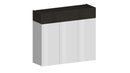 Scarpiera 3 Ante e 1 Ripiano a Ribalta 114x35x100 cm Savona 3A 1R Bianco Opaco/Grigio Ardesia  
