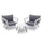 Set Salotto da Giardino 2 Poltrone e Tavolino in Alluminio Riverside Bianco
