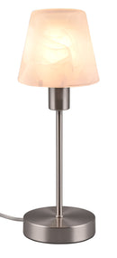 Lampada da Tavolo da Interno Attacco E14 in Metallo Nichel Satinato 