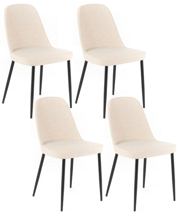 Set 4 Sedie 55x46xH85 cm in Tessuto Tamara Beige acquista