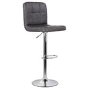 Set 2 Sgabelli 44x38x63/82 cm in Ecopelle con Base Cromata Grigio