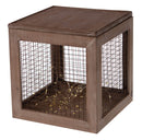 Set 3 Cubi Natalizi Decorativi con LED in Legno Marroni