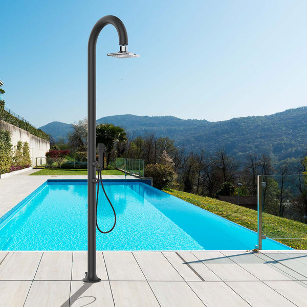 Doccia da Giardino in Alluminio Soffione Led e Doccino Sined Luna Alu D Nero acquista