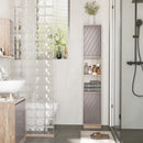Mobile a Colonna per Bagno in Legno 30x24x170 cm  Grigio e Rovere