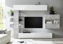 Parete Attrezzata Mobili Soggiorno Mobile TV Libreria 2 Pensili TFT Akira 1 Bianco e Cemento