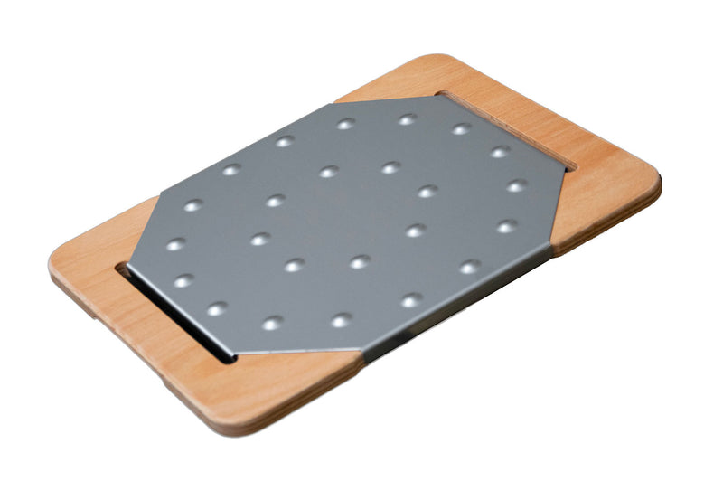 Tagliere da Cucina 29,5x23 cm In Legno e Acciaio Giusto 