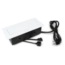 Multipresa Atom 26 per Scrivania Descrizione Eu Verniciato Bianco Acciaio Zama Emuca