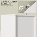 Mobiletto Bagno 30x30x71,5 cm con Armadietto con Anta Ammortizzata e Vano Aperto in Legno Bianco e Legno      