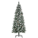 Albero di Natale Artificiale Innevato 150 cm 464 Rami e 28 Pigne Verde e Bianco 