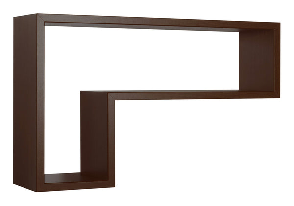 Mensola da Parete a Forma di L 61x37x15,5 cm in Fibra di Legno Lettera Wengè sconto