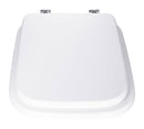 Copriwater Universale 34,2x42,6 cm in MDF Cerniere in Metallo Cromato Conca Bianco Lucido