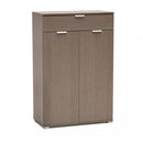 Mobiletto con 2 Anta e 1 Cassetto 75x38x112 h cm in Truciolare bilaminato Rovere Grigio
