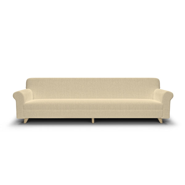 sconto Housse de canapé extensible 4 places en polyester crème