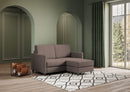 Divano 2 Posti con Pouf 138x155x85 cm Karay in Tessuto Talpa
