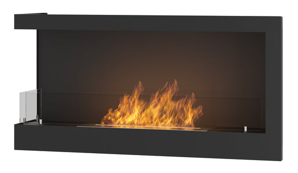 online Cheminée au Bioéthanol encastrable 90x45 cm Coin 900 Gauche Gauche Noir