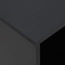 Tavolino da Salotto a C 45x35x58 cm con 2 Ripiani e 4 Ruote Girevoli Nero