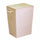Panier à linge rectangulaire en polyester crème 40x30xh53 cm
