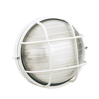 Grand Plafonnier Rond avec Cage Blanche pour Extérieur Ligne Industrielle Sovil acquista