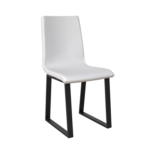 Chaise Baffy 40/44x42x86 cm Pieds anthracite simili cuir Blanc online