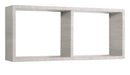 Mensola Rettangolare 2 Scomparti da Parete 70x30x15,5 cm in Fibra di Legno Morgana Rovere Grigio