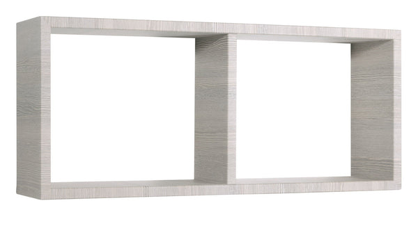 prezzo Etagère rectangulaire 2 compartiments muraux 70x30x15,5 cm en bois de fibre de chêne Morgana gris