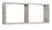 Etagère rectangulaire 2 compartiments muraux 70x30x15,5 cm en bois de fibre de chêne Morgana gris