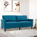 Divano 3 Posti 191x79x87 cmcon Seduta Profonda e Imbottitura Spessa in Tessuto  Blu Pavone      