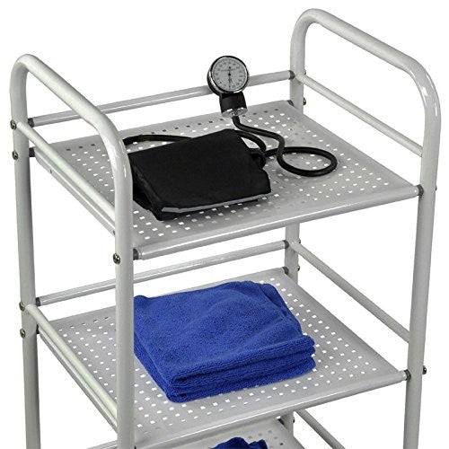 Carrello Portaoggetti da Cucina 40x35x75 cm 3 Livelli con Ruote Grigio