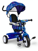 Triciclo Passeggino con Seggiolino Reversibile per Bambini Blu