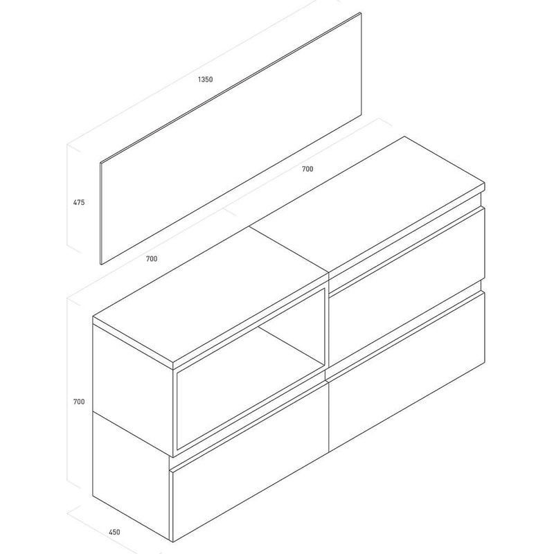 Mobile da Bagno sospeso Ibiza 17 Tabacco Chiaro TFT