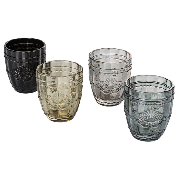 Ensemble de 4 verres à eau en pierres de syrah en verre gris Villa d'Este Home Tivoli sconto