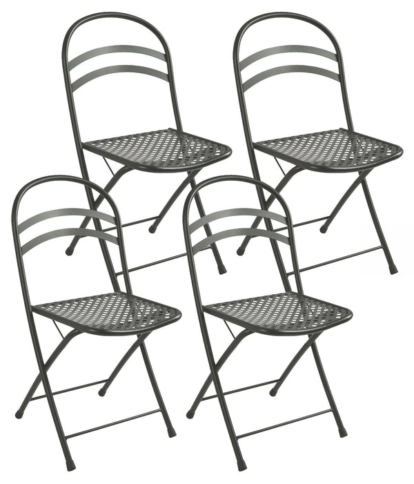 Lot de 4 Chaises de Jardin Pliantes 42x52x81 cm en Acier RD Italia Flipper Anthracite sconto