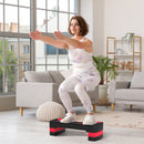 Step Fitness da Aerobica 80x31x10-15-20 cm Regolabile su 3 Altezze in Plastica Rosso e Nero      