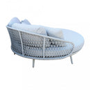 Divano Letto Seychelles 183x180x84 h cm in Alluminio Grigio chiaro