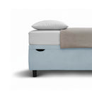 Letto 1 Piazza e Mezza Contenitore Imbottito Microfibra Azzurro Boxmax Varie Misure