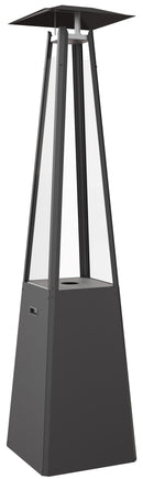Stufa a Piramide Gas Gpl da Esterno con Vetro in Acciaio Flig Memphis Nera