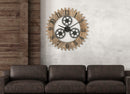 Orologio da Muro Ingranaggio Plus Ø60x4 cm in Ferro e MDF Nero