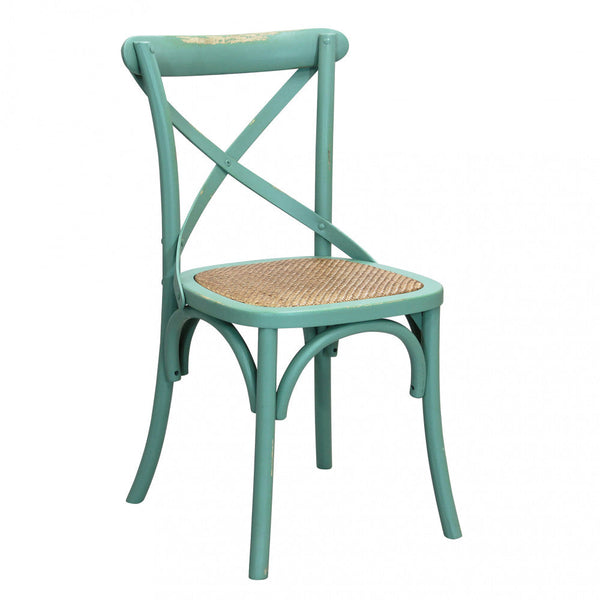 sconto Chaise Cross 46x42x87 cm en bois vert